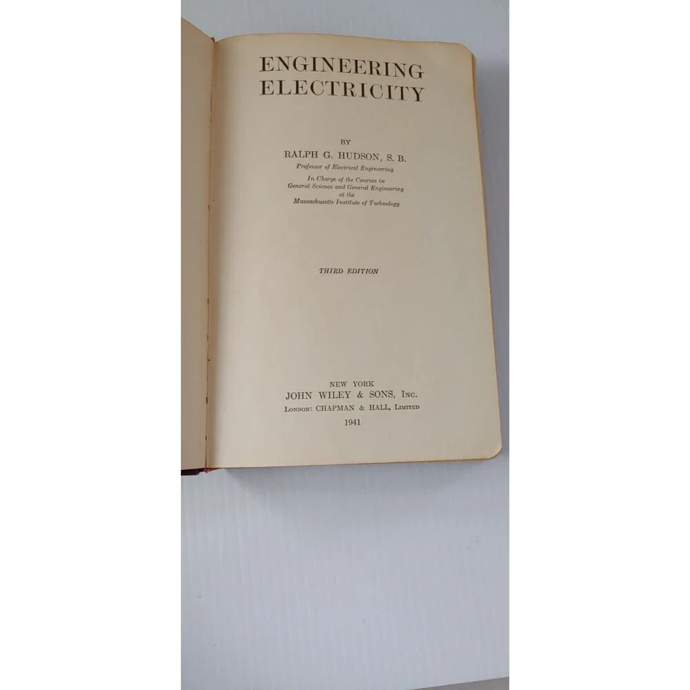 Engineering Electricity Ralph G. Hudson 1941 Leather Third Edition Hard Cover